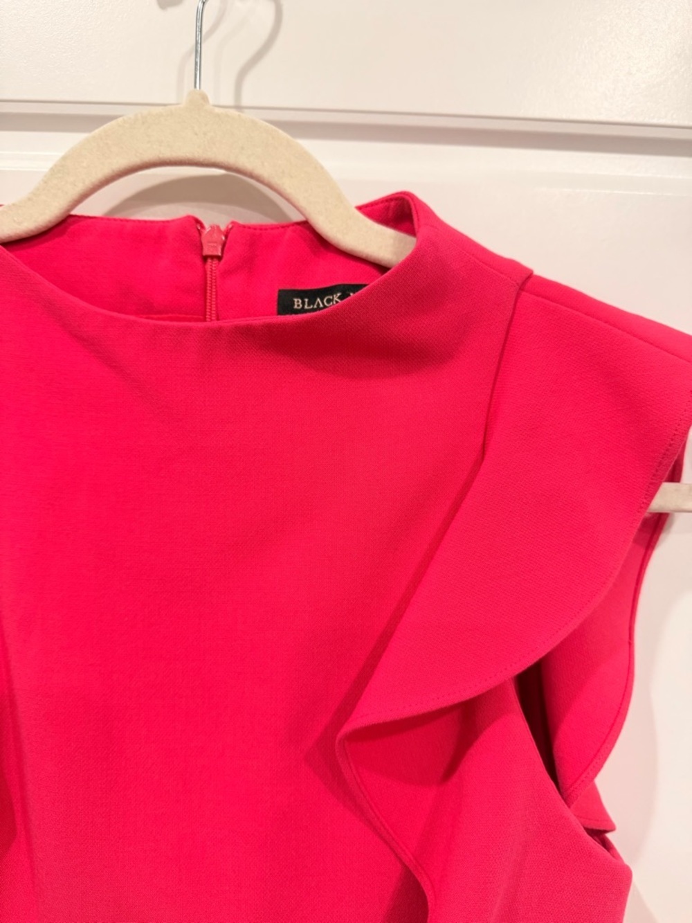 Black Halo Pabla Mini Dress Pink Asymmetrical Ruffle Cocktail XS 0 Designer - Picture 5 of 11
